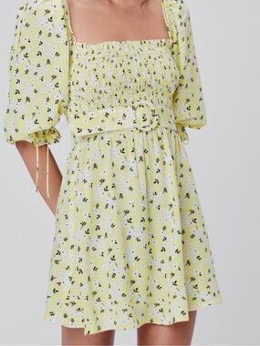 For Love And Lemons Chrysanthemum Belted Mini Dress S
